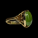 10K Yellow Gold Oval Cut Jade Ring Size 6.5