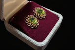 10K Yellow Gold Peridot Open Work Stud Earrings