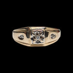 10K Two Tone Yellow & White Gold Diamond Band Size 10.5
