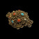 Early Gold Gilt Domed Brooch with Filigree Carnelian & Turquoise