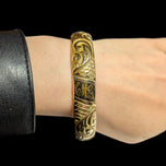 Antique Victorian Gold Filled Scrollwork Rose Gold Bangle Monogrammed "CMG"