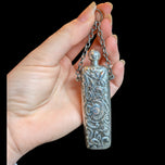 Art Nouveau Floral Chatelaine Silver Perfume Bottle with Chain