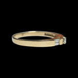 14K Yellow Gold Diamond Solitaire Ring / Band with Baguette Cut Diamond Shoulder Size 7 3/4