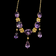 Antique Edwardian / Art Nouveau 10K/14K Yellow Gold Filigree Flower Necklace with Seed Pearls and Amethyst