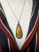 Antique Sterling Silver Tear-Drop Sailboat Blue Morpho Butterfly & Painted Necklace