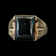 10K Yellow Gold Square Cut Hematite Signet Style Ring Size 11.5