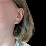 10K Yellow Gold Brushed / Etched Cat Head Stud Earrings