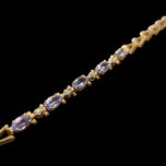 10K Yellow Gold Triangle Link Bracelet with Tanzanite & Diamond
