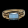 14K Gold Blue Topaz and Diamond Ring Checkerboard Cut Size 7 3/4