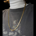 14K Yellow Solid Gold Cuban Link Chain Necklace Vicenza Italy