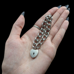 Sterling Silver Heart Padlock Bracelet