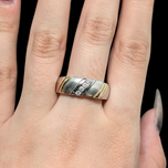 Men's 10K White & Yellow Gold & Diamond Band