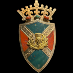 Antique 9CT Gold Victorian Era Scottish Agate / Bloodstone Pebble Brooch Coat of Arms