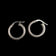 10K White Gold CZ Stardust/ Glitter Finish Hoop Earrings Made in Italy by Bella