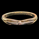 14K White and Yellow Gold Domed Stacker Ring