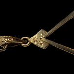 Antique 10K Yellow Gold Arts & Crafts Era Lavalier Necklace with Seed Pearls