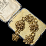Victorian Gold Filled Link Chainmail Floral Bracelet
