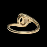 Vintage 14K Yellow Gold White Opal & Diamond Bypass / Claw Set Ring Size 5