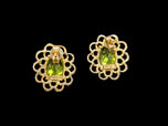 10K Yellow Gold Peridot Open Work Stud Earrings