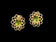 10K Yellow Gold Peridot Open Work Stud Earrings