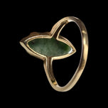 10K Yellow Gold Marquise Cut Nephrite Jade Ring Size 5.5