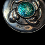 Charles Horner Sterling Silver & Enamel Art Nouveau Articulating Head Hat Pin 10"