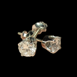 14K White Gold Diamond Solitaire Stud Earrings 0.68 CT Total Weight Screw Thread Backs