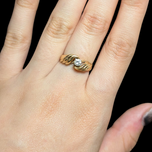 14K Yellow Gold Birks 0.20 CT Natural Diamond Ring Size 4 3/4