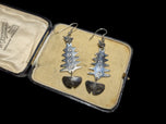 Sterling Silver Mexico Fish Bone Articulating Earrings