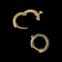 14K Brushed Yellow Gold Snuggie Hoops with Diamonds