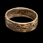 10K Yellow Gold Floral Motif Band Design Ring Size 5.5
