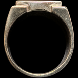 Sterling Silver & 14K Yellow Gold Unisex Signet Ring Size 6 3/4