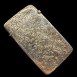 Antique Sterling Silver Calling Card Case / Vesta Case / Cigarette Case Floral Motif