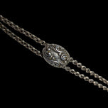 Victorian Silver Plate Albertina Sliding Watch Fob Chain