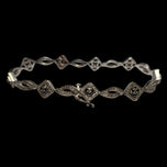 Sterling Silver Black Diamond & CZ Bracelet
