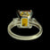 10K White Gold Rectangular Cut Synthetic Orange Sapphire & Topaz Ring Size 6