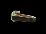 14K White Gold & Jade Mid-Century Modernist Statement Ring Size 5 1/4