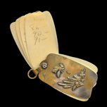Antique Brass Memorandum Notebook "Aide-Mémoire" Art Nouveau Bee & Floral Vellum Pages