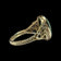 14K Yellow Gold Jadeite Cabochon Filigree Ring Size 8 3/4