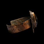 Mid-Century Modernist / Brutalist Rafael Alfandary Glass & Copper Cuff Bracelet