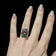Art Deco Sterling & Purple Glass Ring Size 4 3/4
