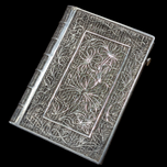 Antique Silver Filigree Book Shaped Trinket Box / Cigarette Case / Card Case
