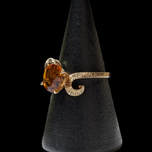10K Etched Yellow Gold Citrine Ring Size 5 1/4