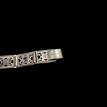 Art Deco Filigree Panel Link Bracelet with Purple Glass Sterling Silver
