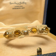 1/20 12K Gold Filled & Citrine Coloured Glass Link Bracelet