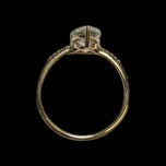 10K Yellow Gold Teardrop Pale Blue / Green Quartz & CZ Ring Size 6
