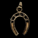 Vintage 9K Gold Sapphire & Diamond Horseshoe Charm