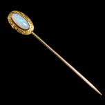 Antique Victorian Opal and 14K Gold Stick Pin