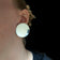 Extra Large 3D Mexican Round Silver Disc Clip-On Earrings 1980s by TANE