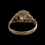 10K Yellow Gold and Pink Cubic Zirconia Ring Size 6.5